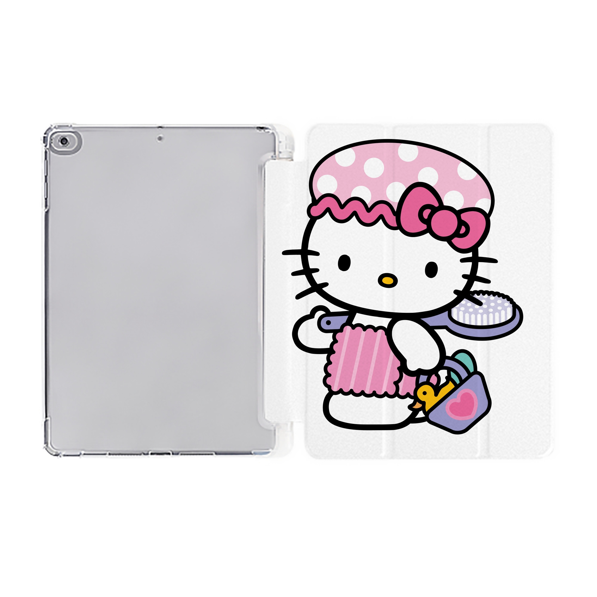（画像用） Hello Kitty ハローキティ IPad ケース ペン収納付き 三つ折りスタンド PUレザー×シリコン 対応機種9.5/10.5/10.9インチ